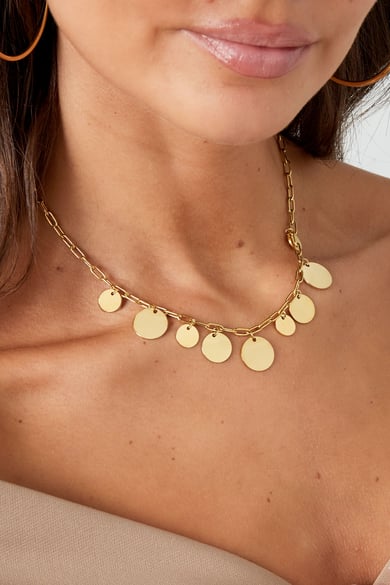 Gliederkette mit Kreisen – Goldfarbe - Goldfarbefarbe h5 Bild3